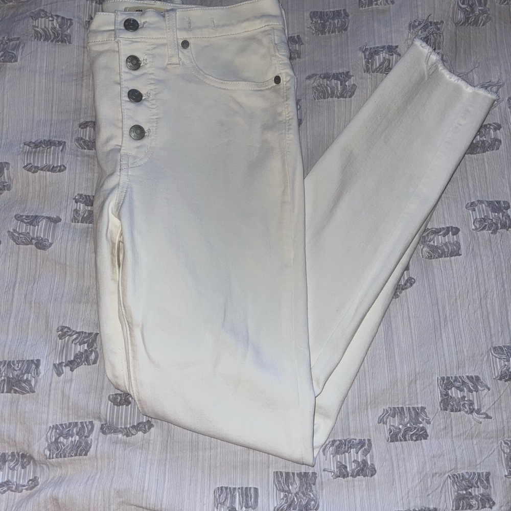 Madewell white skinny jeans